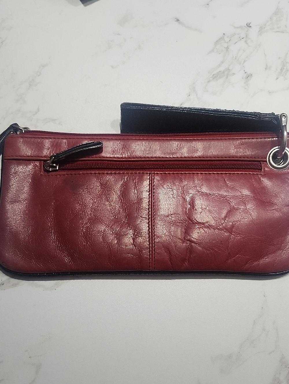 Sophia Visconti red leather wristlet wallet bag